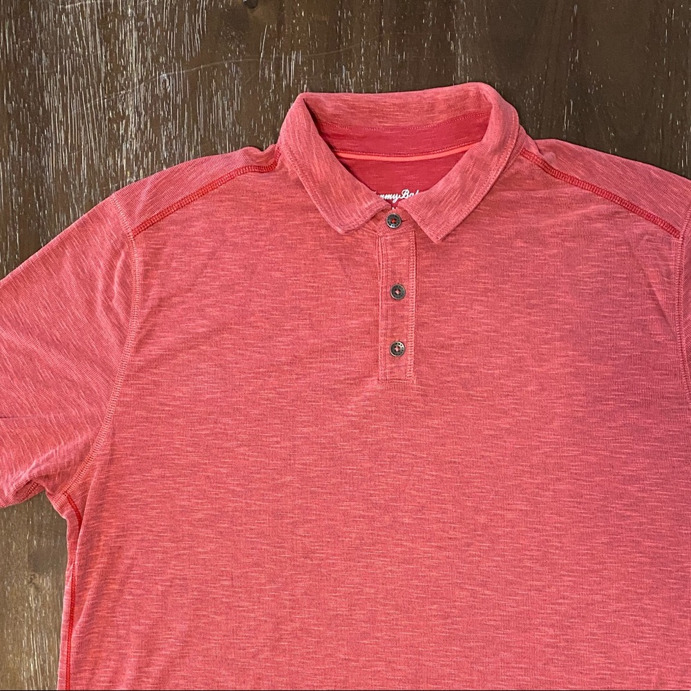 Tommy Bahama Ilandzone heather salmon polo large